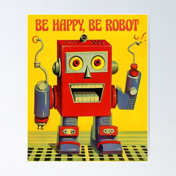 Item preview, "Be Happy, Be Robot" designed and sold by Robots-Retros.