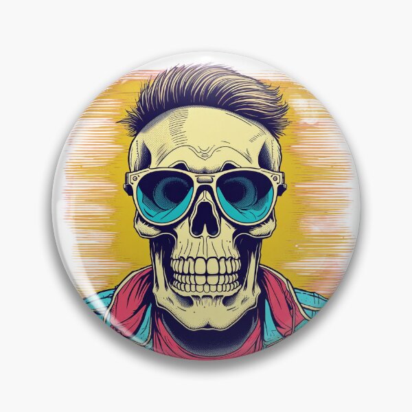 Item preview, portrait of a hipster skeleton, wearing sunglasses designed and sold by DeluxBee.
