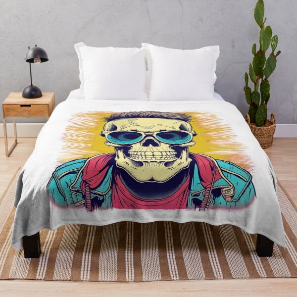 Item preview, portrait of a hipster skeleton, wearing sunglasses designed and sold by DeluxBee.