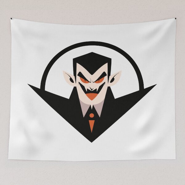 Item preview, Halloween logo vampire art in a flat style designed and sold by mark-rimsky.