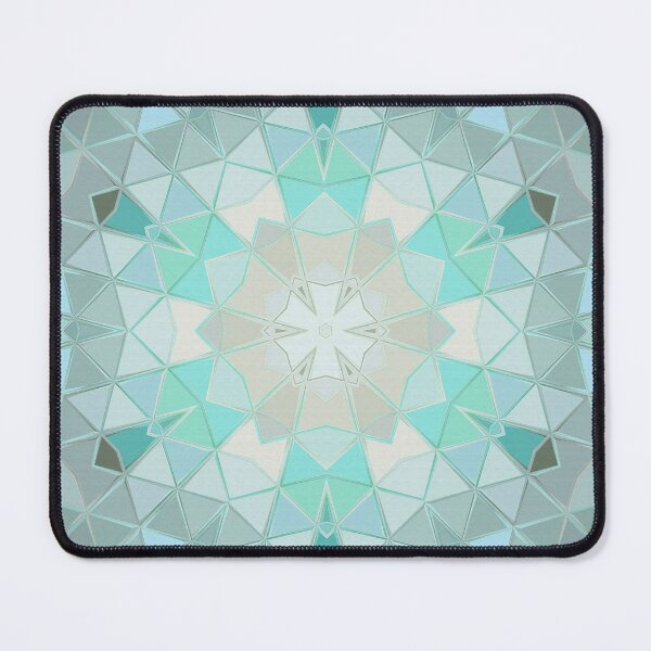 Item preview, Mandala Abstract Sea Foam Sea Glass Geometric Shapes and Triangles Turquoise Pale Grey designed and sold by Beachy.