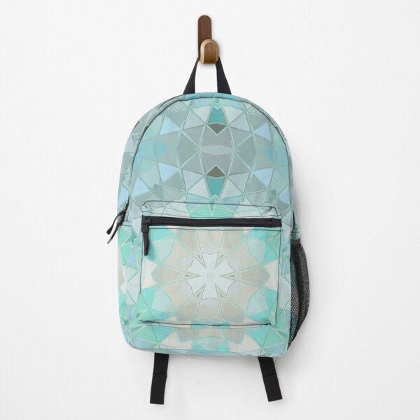 Item preview, Mandala Abstract Sea Foam Sea Glass Geometric Shapes and Triangles Turquoise Pale Grey designed and sold by Beachy.