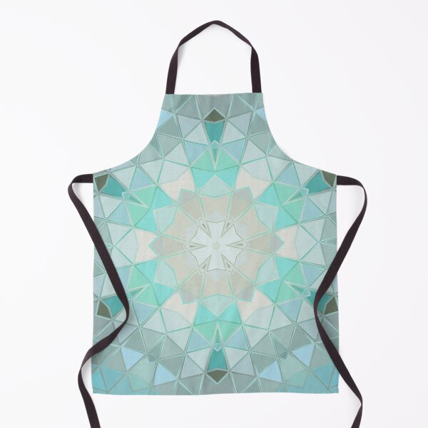 Item preview, Mandala Abstract Sea Foam Sea Glass Geometric Shapes and Triangles Turquoise Pale Grey designed and sold by Beachy.