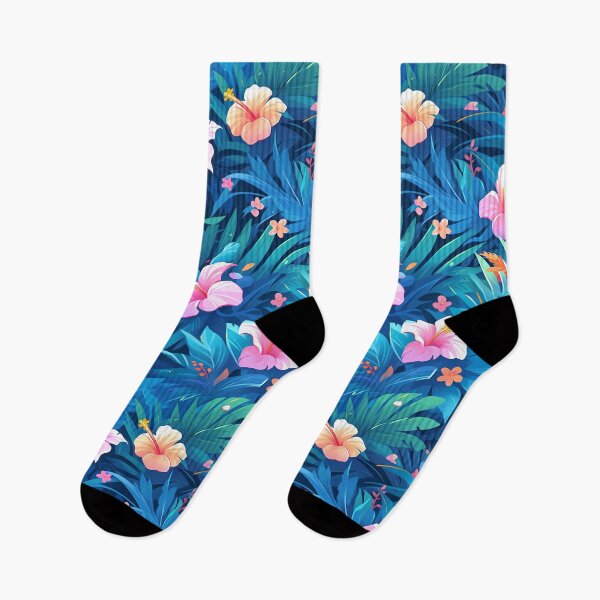 Item preview, Cute Hot Summer Tropical Colorful Flower Pattern - Sunset Beach designed and sold by CozyKawaiiArt.