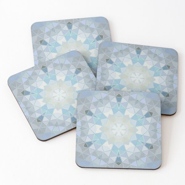 Item preview, Mandala Abstract Sea Foam Sea Glass Geometric Shapes and Triangles Light Blue Pale Grey designed and sold by Beachy.