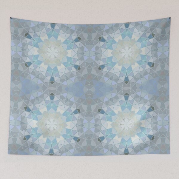 Item preview, Mandala Abstract Sea Foam Sea Glass Geometric Shapes and Triangles Light Blue Pale Grey designed and sold by Beachy.
