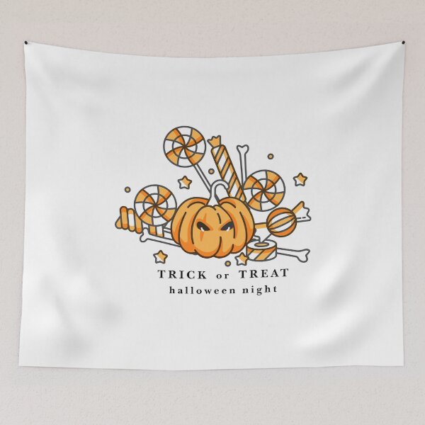 Item preview, Pumpkin with a horror face and lots of candies on it designed and sold by quanlh.