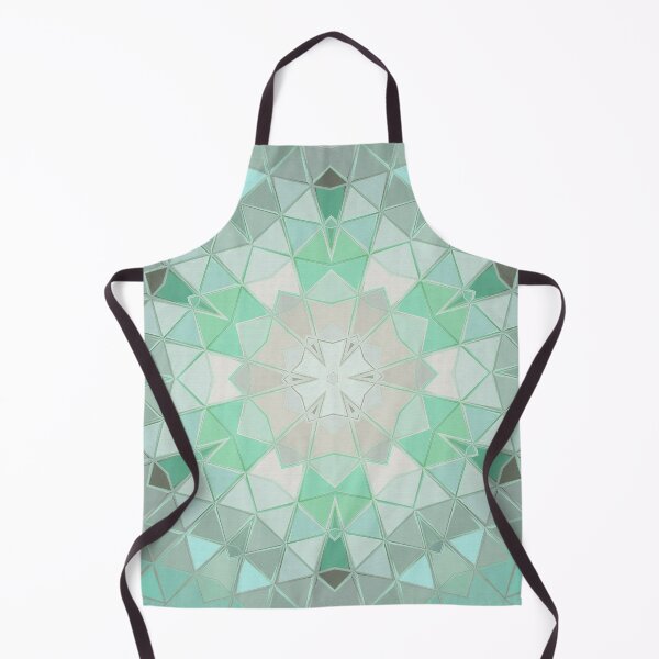 Item preview, Mandala Abstract Sea Foam Sea Glass Geometric Shapes and Triangles Pale Mint Light Grey designed and sold by Beachy.