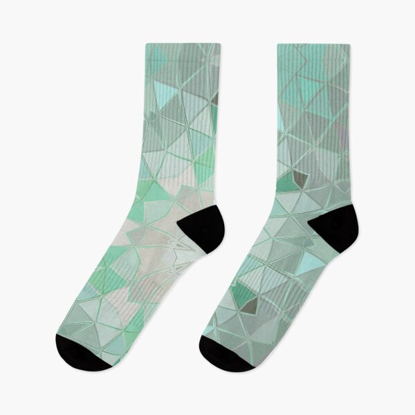 Item preview, Mandala Abstract Sea Foam Sea Glass Geometric Shapes and Triangles Pale Mint Light Grey designed and sold by Beachy.