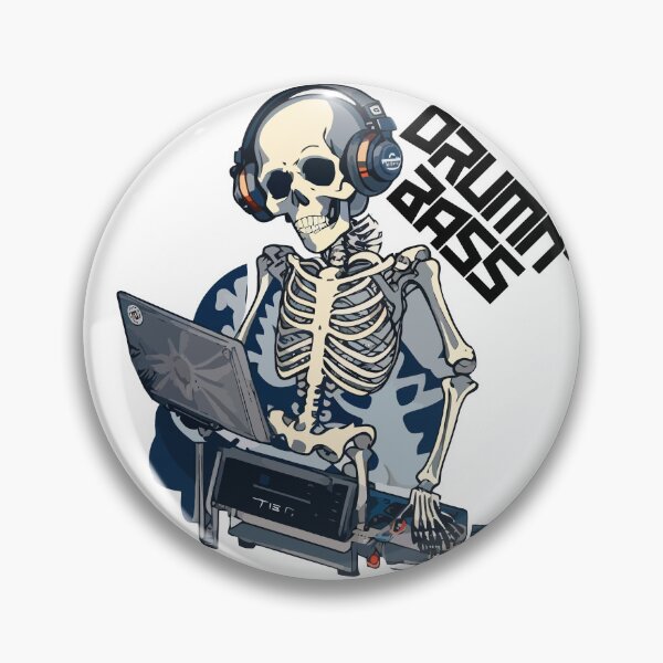 Item preview, rave, edm, jungle, Skeletal DJ Drum 'n' Bass: Energetic Sticker Set Showcasing a Skeleton DJ Spinning Drum 'n' Bass Beats, Perfect for Music Lovers and Skeleton Enthusiasts! designed and sold by Koolzilla.