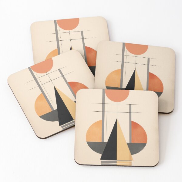Item preview, Abstract geometric artwork Bauhaus Boho piramid designed and sold by Sara-Design2.