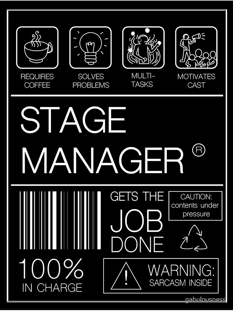 "Stage Manager Label " Sticker for Sale by gabulousness | Redbubble