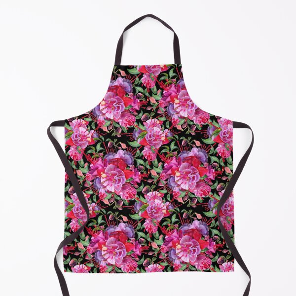 Item preview, Watercolor Fuchsia Flowers - Pink And Black designed and sold by Sketchbook Designs.