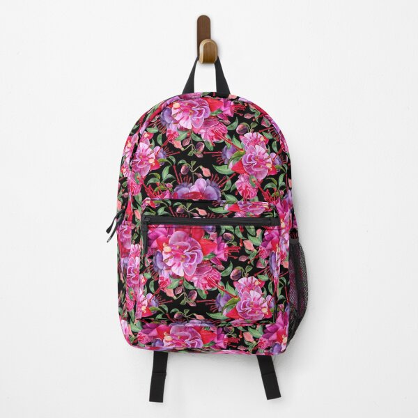 Item preview, Watercolor Fuchsia Flowers - Pink And Black designed and sold by Sketchbook Designs.