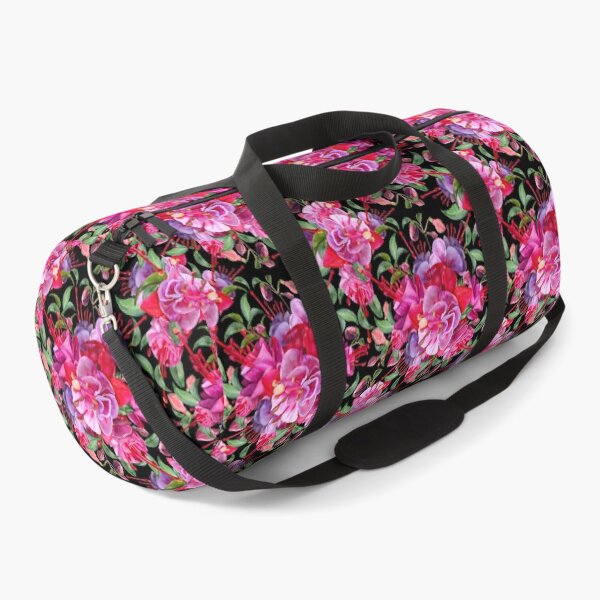 Item preview, Watercolor Fuchsia Flowers - Pink And Black designed and sold by Sketchbook Designs.
