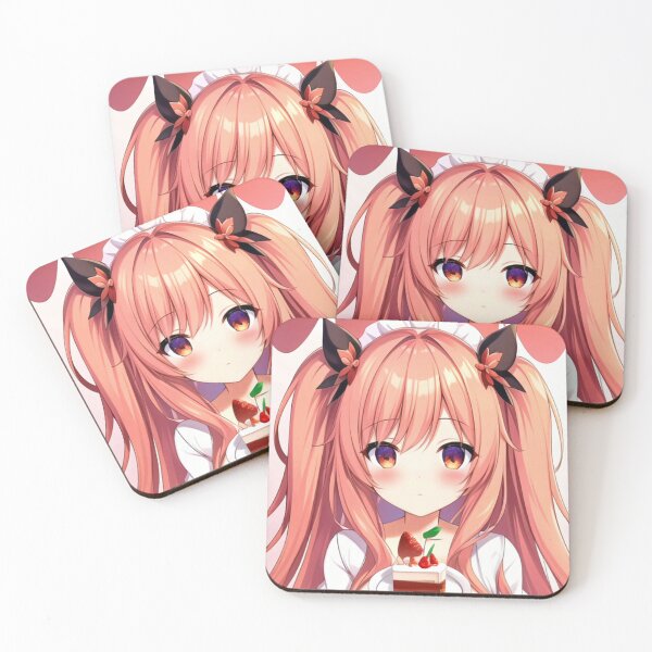 Artikelvorschau, Anime-Mädchen mit rosa Haaren und Käsekuchen entworfen und verkauft von Zoe Tsukishima.