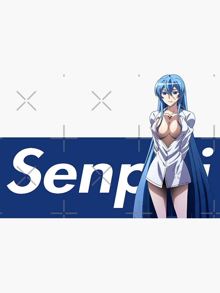 Esdeath Chibi Pouty Face Vinyl Sticker - Anime Waifu Peeker Decal For Car, Laptop, Or Bumper