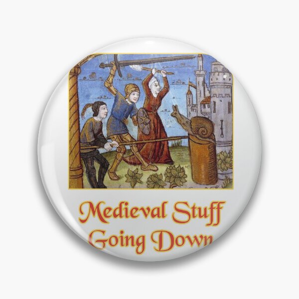 Item preview, 'Medieval Stuff Going Down' Snail Fight Naïve Painting - Medieval Designs Collection designed and sold by Ridiculam Toga.