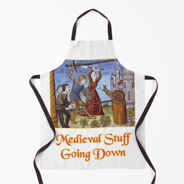 Item preview, 'Medieval Stuff Going Down' Snail Fight Naïve Painting - Medieval Designs Collection designed and sold by Ridiculam Toga.