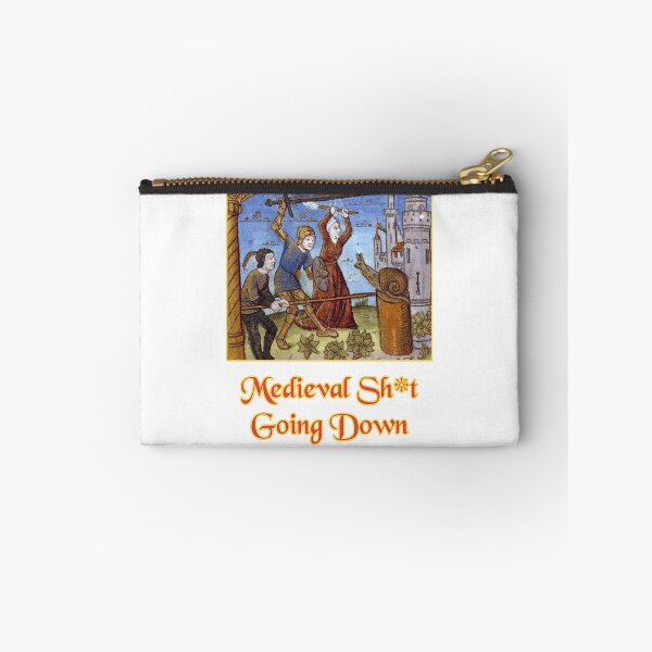 Item preview, 'Medieval Sh*t Going Down' Snail Fight Naïve Painting - Medieval Designs Collection designed and sold by Ridiculam Toga.