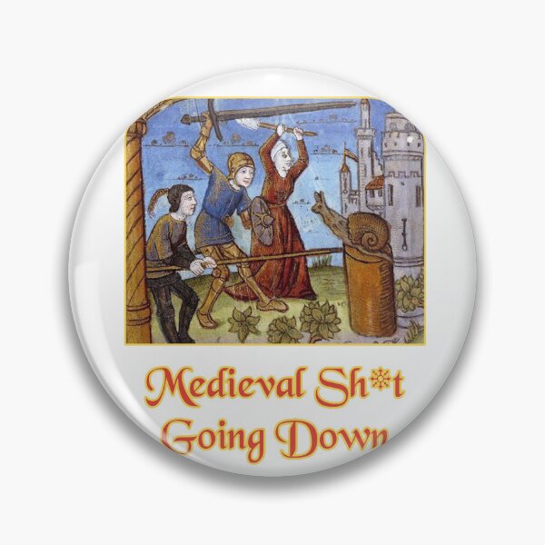 Item preview, 'Medieval Sh*t Going Down' Snail Fight Naïve Painting - Medieval Designs Collection designed and sold by Ridiculam Toga.
