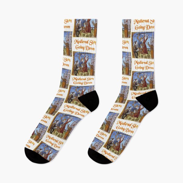 Item preview, 'Medieval Sh*t Going Down' Snail Fight Naïve Painting - Medieval Designs Collection designed and sold by Ridiculam Toga.