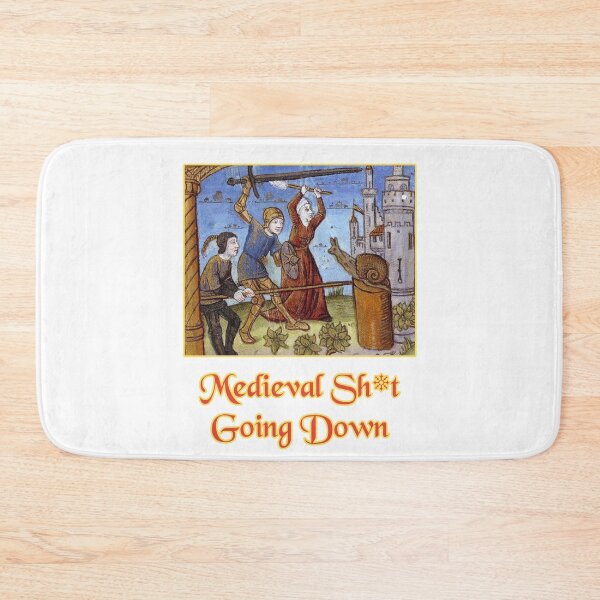 Item preview, 'Medieval Sh*t Going Down' Snail Fight Naïve Painting - Medieval Designs Collection designed and sold by Ridiculam Toga.