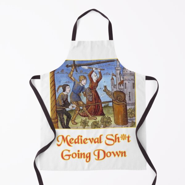 Item preview, 'Medieval Sh*t Going Down' Snail Fight Naïve Painting - Medieval Designs Collection designed and sold by Ridiculam Toga.