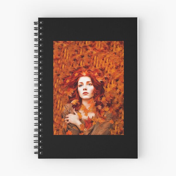 Item preview, beautiful girl painting covered in fall Leafs autumn seasonGraphic designed and sold by IndianRugCrafts.