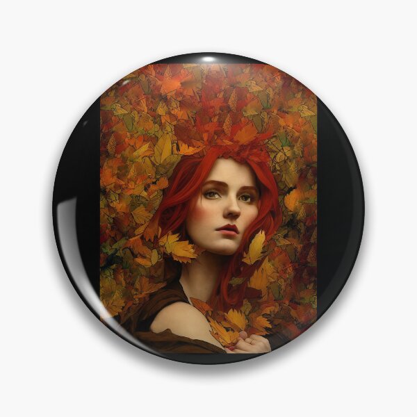 Item preview, beautiful girl painting covered in fall Leafs autumn seasonGraphic  designed and sold by IndianRugCrafts.
