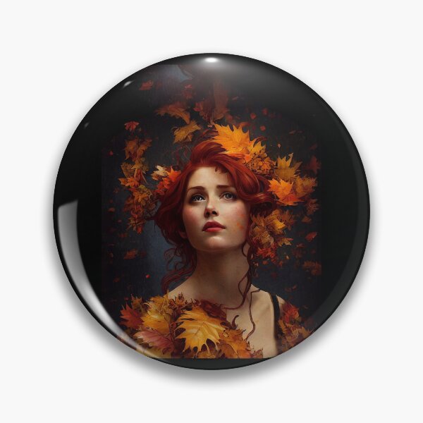 Item preview, beautiful girl painting covered in fall Leafs autumn seasonGraphic  designed and sold by IndianRugCrafts.