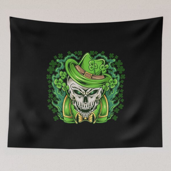 Item preview, Petrifying skull wearing a green hat designed and sold by quanlh.