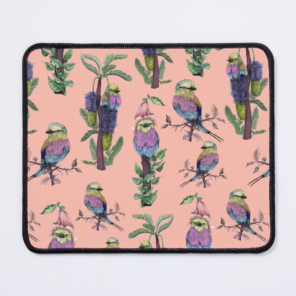 Item preview, Lilac Breasted Roller Bird and Flower Illustrated PAttern designed and sold by ReaDillo.