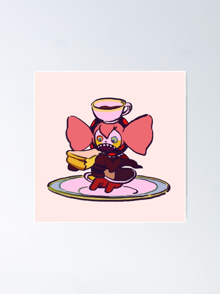 I draw charlotte eating cheesecake and coffee on a plate / madoka magica |  Poster
