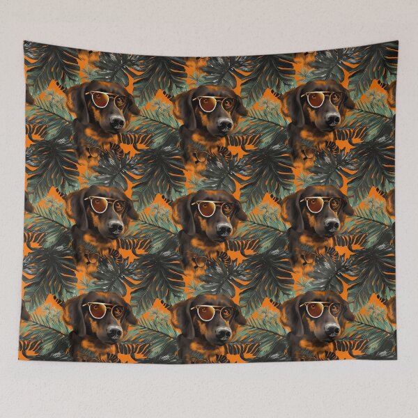 Item preview, Dachshund Wanderlust Spirit Pattern designed and sold by FamMeetsWorld.