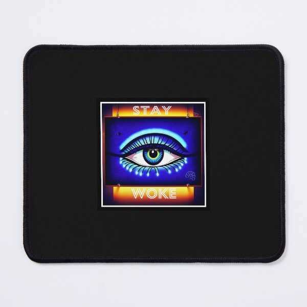 Item preview, Stay woke Blue Evil Eye Sticker design designed and sold by bipolarvirgoart.