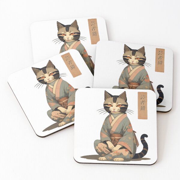 Item preview, Geisha cat Japanese art style designed and sold by Outofdream1.