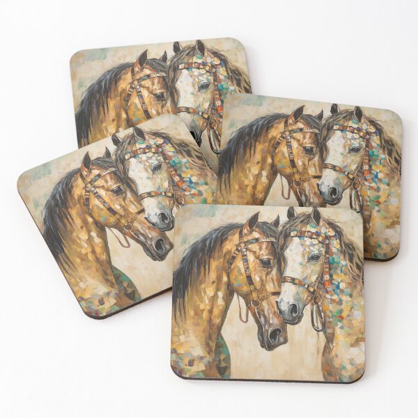 Item preview, Equine Serenade: A Klimt-inspired Equestrian Embrace, The Kiss - inspired by Gustav Klimt designed and sold by EmeraldeaArt.
