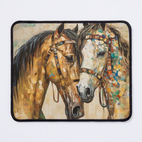 Item preview, Equine Serenade: A Klimt-inspired Equestrian Embrace, The Kiss - inspired by Gustav Klimt designed and sold by EmeraldeaArt.