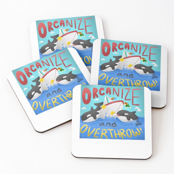 Item preview, ORCAnize & Overthrow - Orca Uprising Revolution - Killer Whales, Marine Biology, Yacht Attack designed and sold by raretshirtsuk.