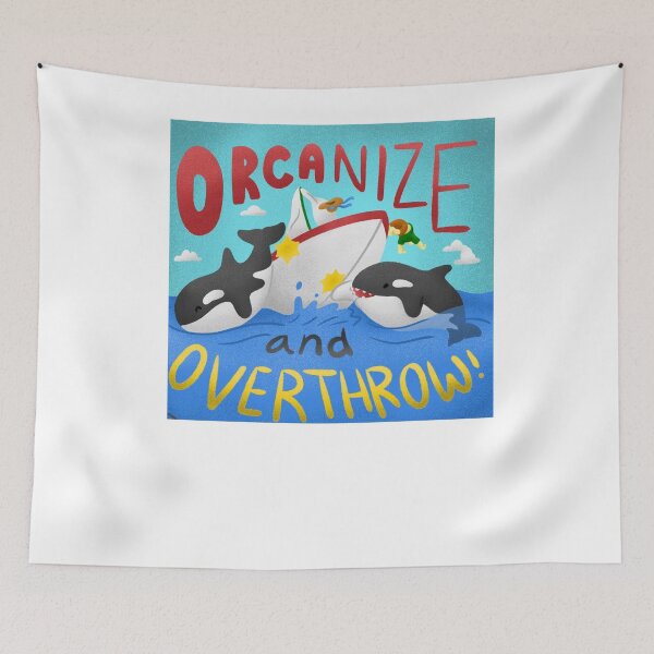 Item preview, ORCAnize & Overthrow - Orca Uprising Revolution - Killer Whales, Marine Biology, Yacht Attack designed and sold by raretshirtsuk.