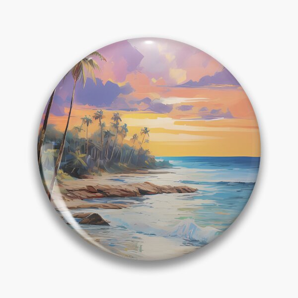 Artikelvorschau, Moonlit Beach Oil Painting entworfen und verkauft von tropicaltee.