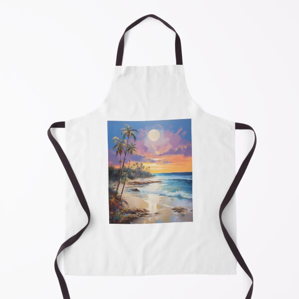 Aperçu de l'œuvre Moonlit Beach Oil Painting créée et vendue par tropicaltee.