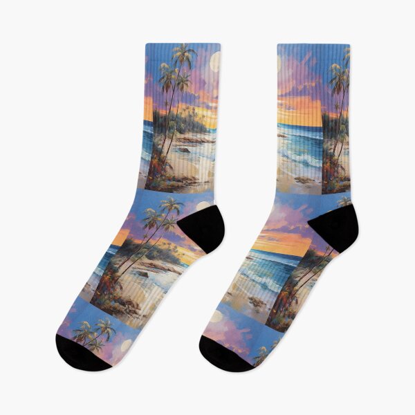 Item preview,  Moonlit Beach Oil Painting designed and sold by tropicaltee.
