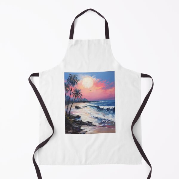 Aperçu de l'œuvre Moonlit Beach Oil Painting créée et vendue par tropicaltee.