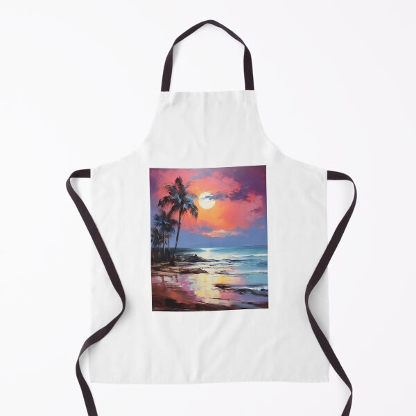 Aperçu de l'œuvre Moonlit Beach Oil Painting créée et vendue par tropicaltee.