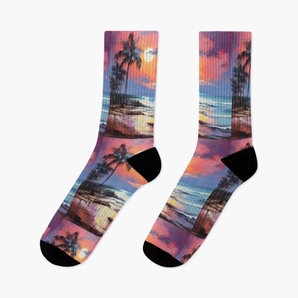 Item preview, Moonlit Beach Oil Painting designed and sold by tropicaltee.