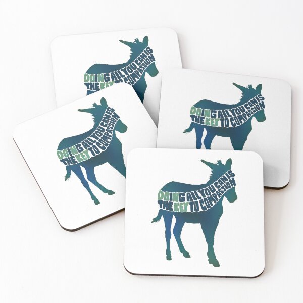 Item preview, Doing All You Can is Key, Bold Green and Blue Burro Graphic Design for Animal Rights designed and sold by cherdoodles.