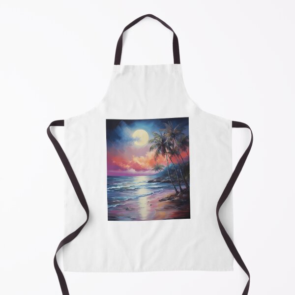 Aperçu de l'œuvre Moonlit Beach Oil Painting créée et vendue par tropicaltee.