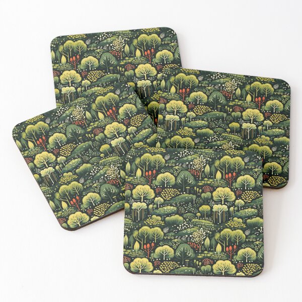Item preview, Enchanted Grove: A Linocut Style Symphony of Forest Magic designed and sold by RooTheCreative.